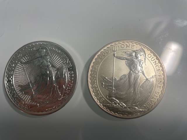Silver coin tarnishing