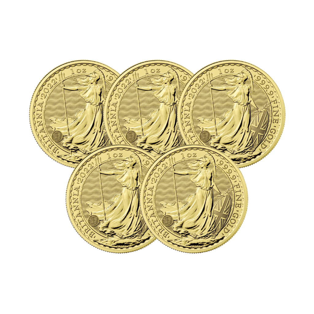 2022 Gold Britannia 5 coin bundle
