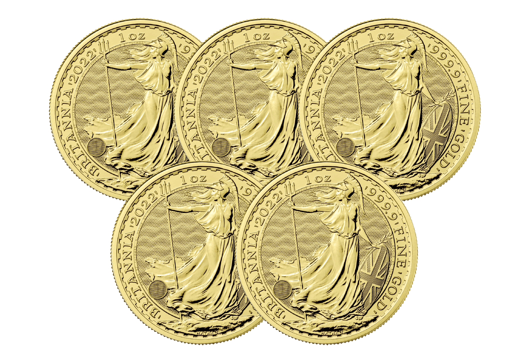 2022 Gold Britannia 5 coin bundle