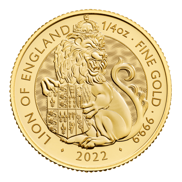 2022 The Lion of England - Tudor Beasts 1/4oz Gold coin