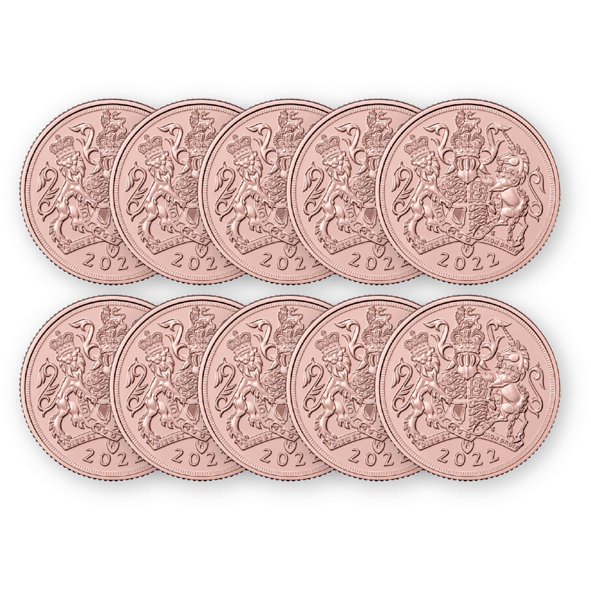 Buy bundle of 10 x 2022 Gold Sovereigns Special Offer Physical Gold