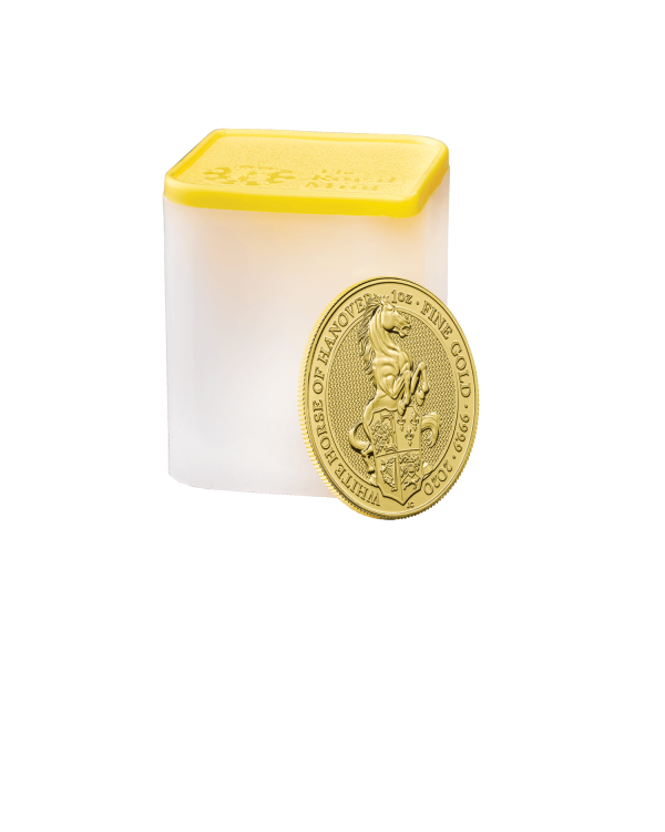 1oz Gold White Horse of Hanover Queen's Beast - Full tube of 10 coins
