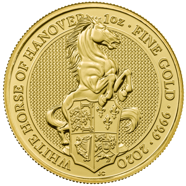 1oz Gold White Horse of Hanover Queen's Beast - Full tube of 10 coins