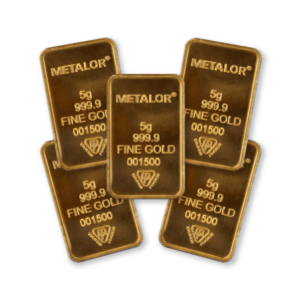 Metalor 5g Gold 5 Bar Bundle