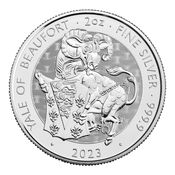 2oz Silver Tudor Beasts Yale of Beaufort Coin