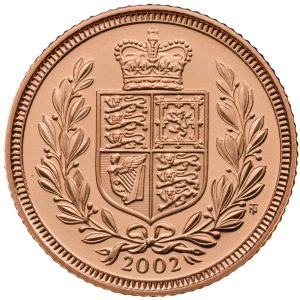 2002 Half Sovereign Gold Jubilee Shield Back