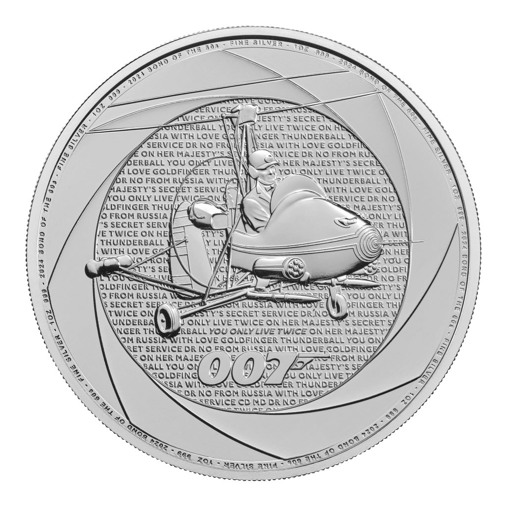 Bond of the 1960s 1oz silver coin