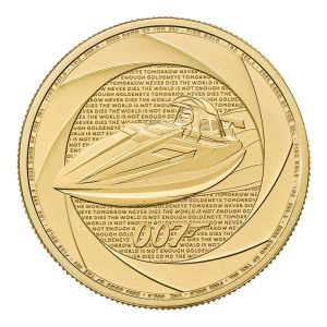 2025 Royal Mint Six Decades of 007 Bond of the 1990s 1oz Gold Coin featuring James Bond design