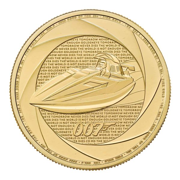 2025 Royal Mint Six Decades of 007 Bond of the 1990s 1oz Gold Coin featuring James Bond design