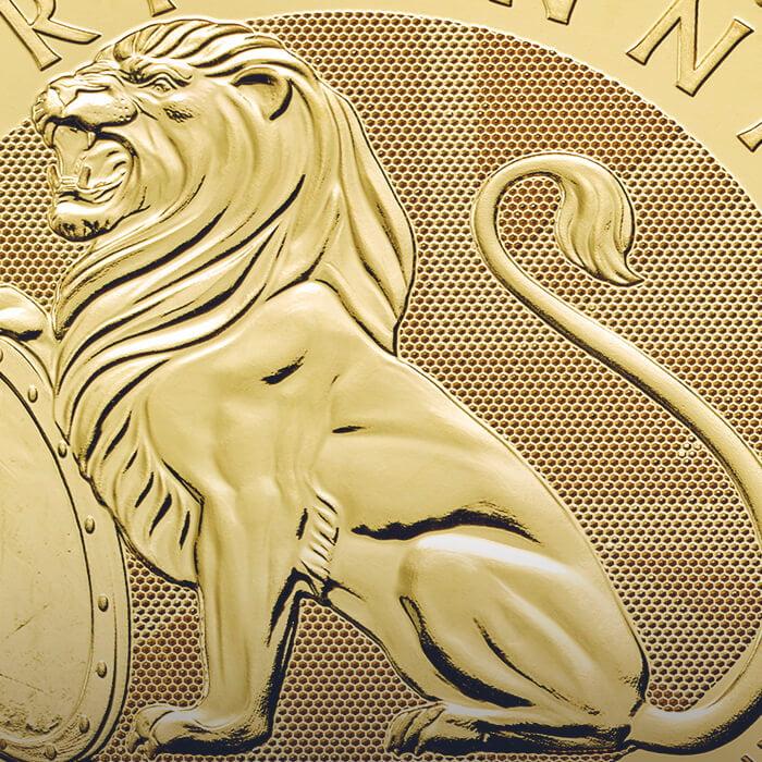 British Lion 2026 Gold Coin close up