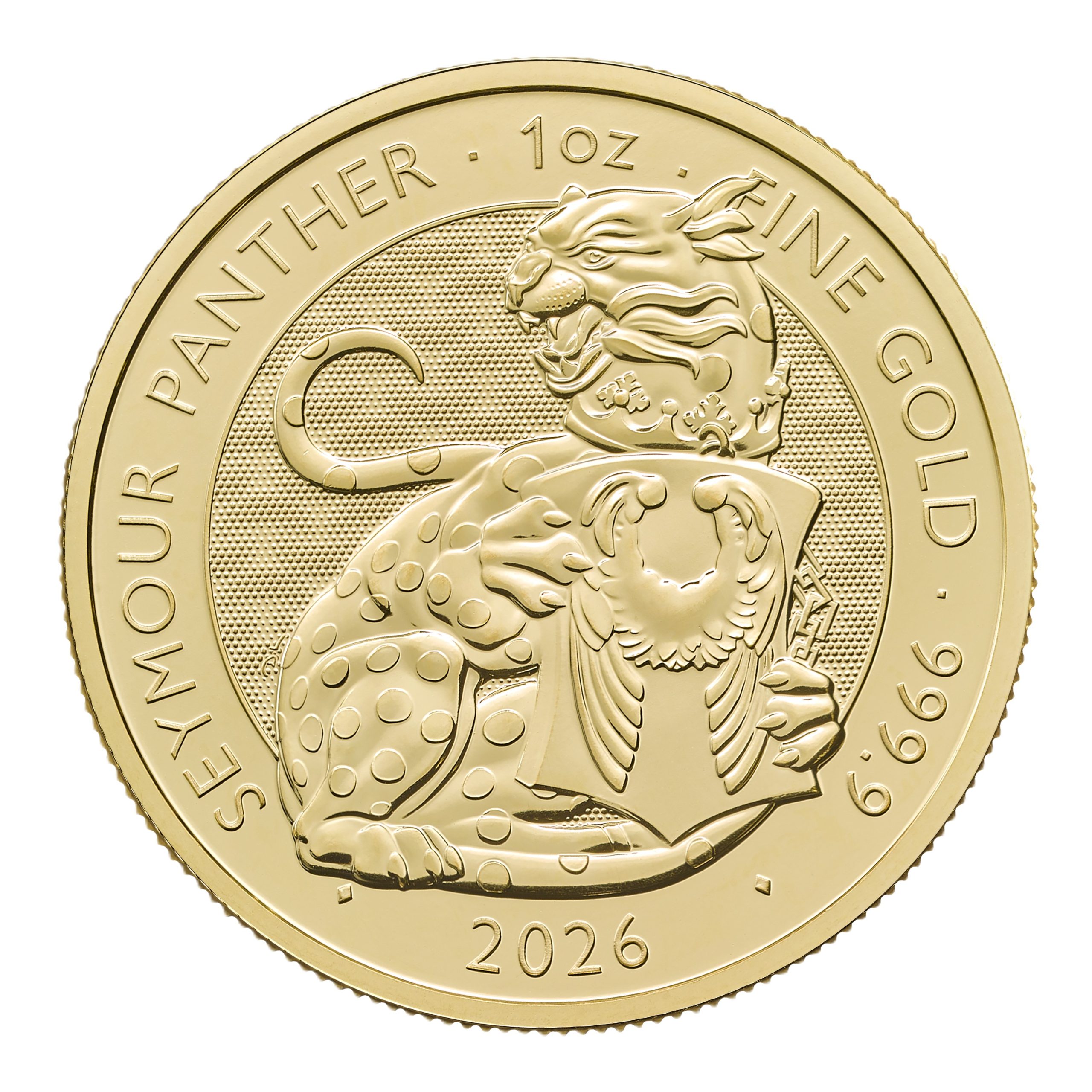 2026 Royal Tudor Beasts Seymour Panther 1oz gold coin reverse